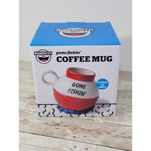 Big Mouth Inc Gone Fishin' Coffee Mug Red/White Ceramic‎ Fishing Bobber Cup